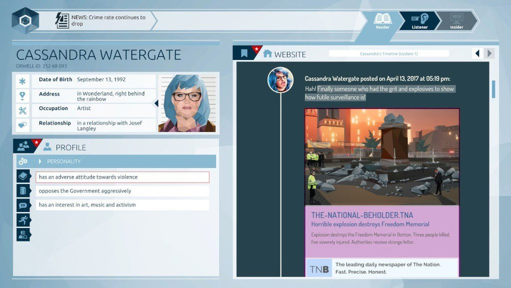 Orwell: Keeping an Eye On You Steam CD Key