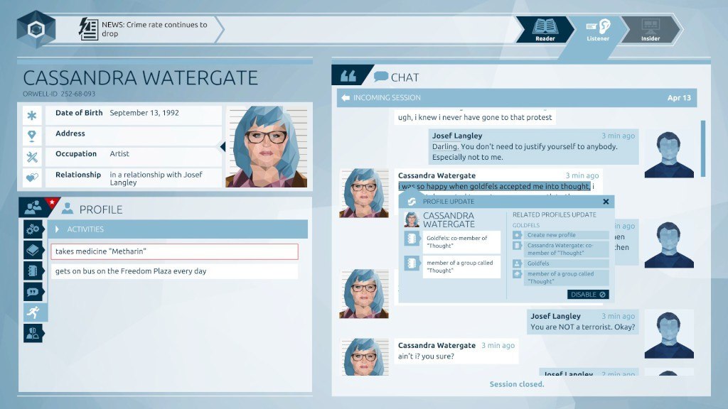 Orwell: Keeping an Eye On You Steam CD Key