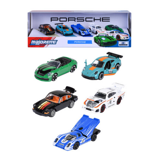 RIDE COOL - Porsche - Pack of 5 Miniature Cars - 1:64
