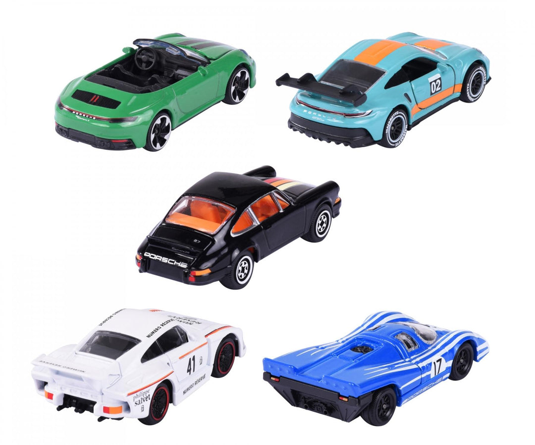 RIDE COOL - Porsche - Pack of 5 Miniature Cars - 1:64