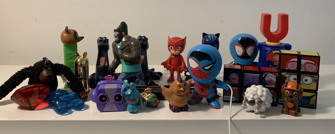 Happy Meal-leker m.m. – ca. 20 stk. (Spider-Man, PJ Masks, PEZ m.fl.)