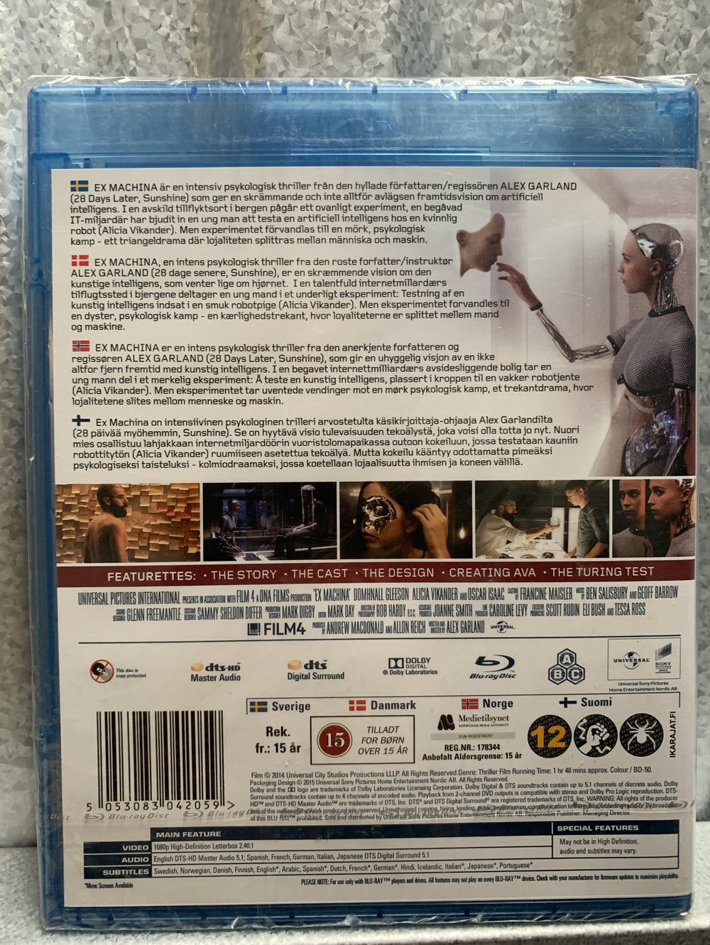 Ex Machina. 2014. Blu-ray. Ny i plast!