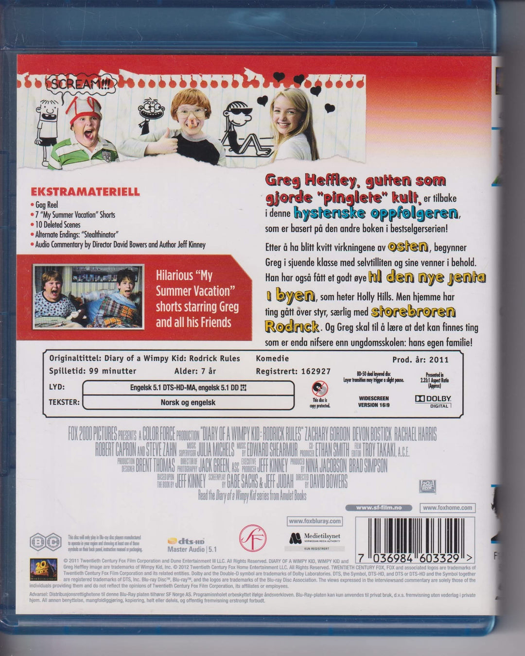 En pingles dagbok 2: Roderick ruler (Diary of a Wimpy Kid: Rodrick Rules). 2011. Blu-ray.