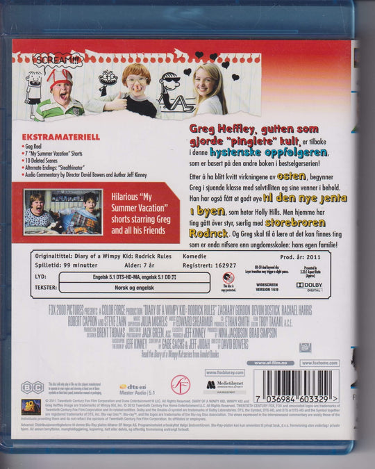 En pingles dagbok 2: Roderick ruler (Diary of a Wimpy Kid: Rodrick Rules). 2011. Blu-ray.