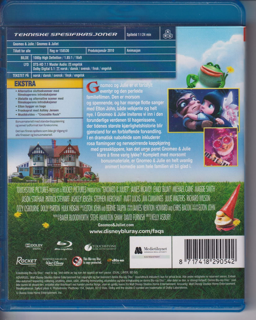 Gnomeo & Julie. 2010. Blu-ray leiefilm.
