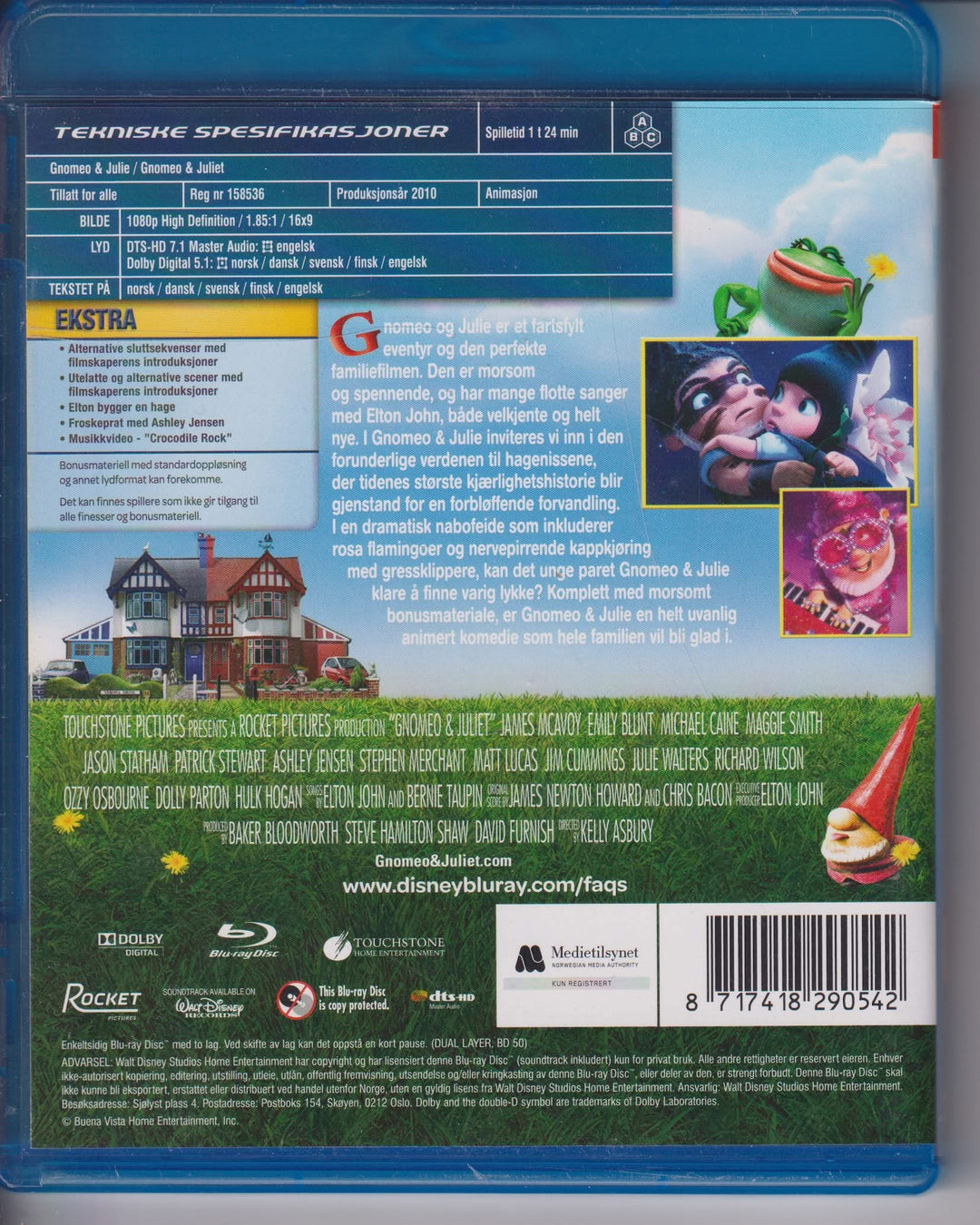 Gnomeo & Julie. 2010. Blu-ray leiefilm.