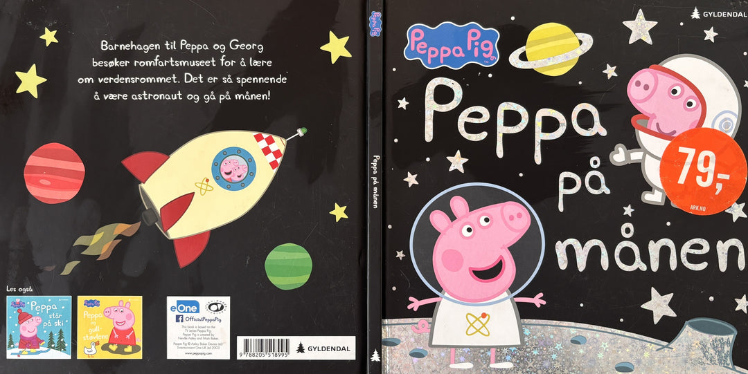 Peppa Gris. Peppa på månen. Bok.