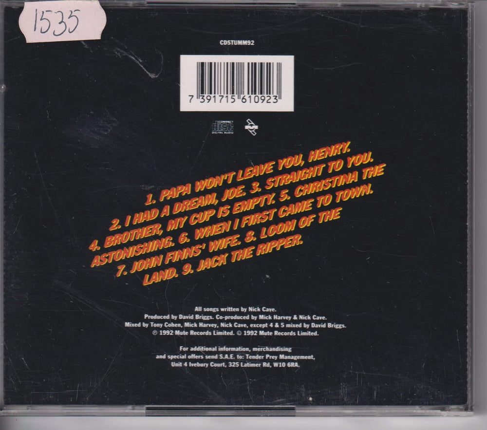 Nick Cave & The Bad Seeds – Henry's Dream. 1992. CD.