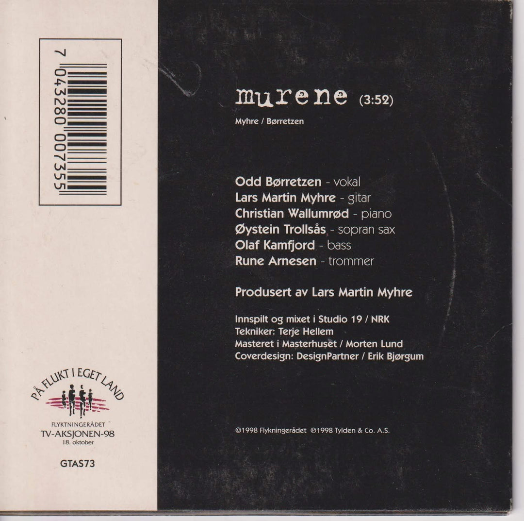 Odd Børretzen & Lars Martin Myhre – Murene. 1998. CD-singel.