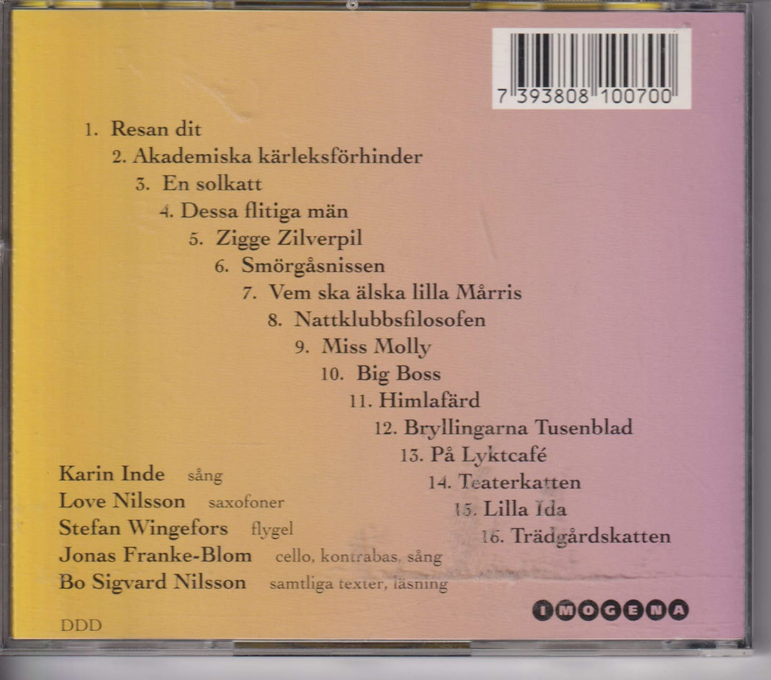 Bo Sigvard Nilsson & Ensamma hjärtans kapell – Inget är väl som Mars... En kattkabaré. CD.