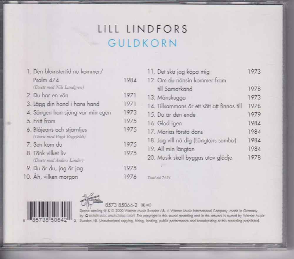 Lill Lindfors – Guldkorn. 2000. CD.