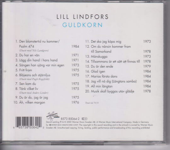 Lill Lindfors – Guldkorn. 2000. CD.
