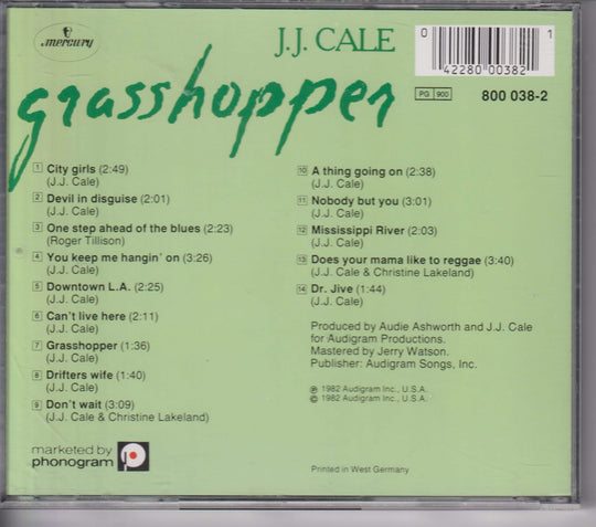 J.J. Cale – Grasshopper. 1982. CD.