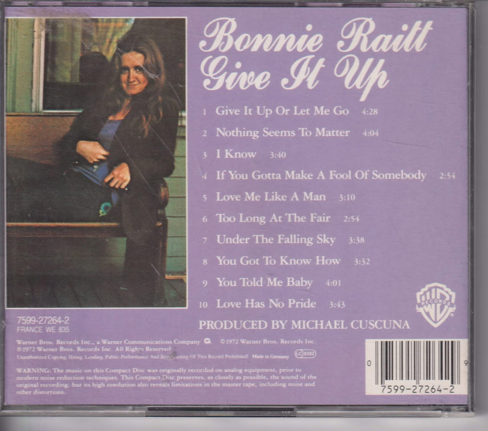 Bonnie Raitt – Give It Up. 1972. CD.