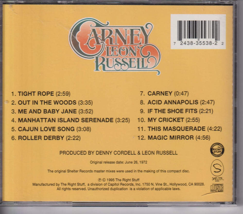 Leon Russell – Carney. 1972. CD.