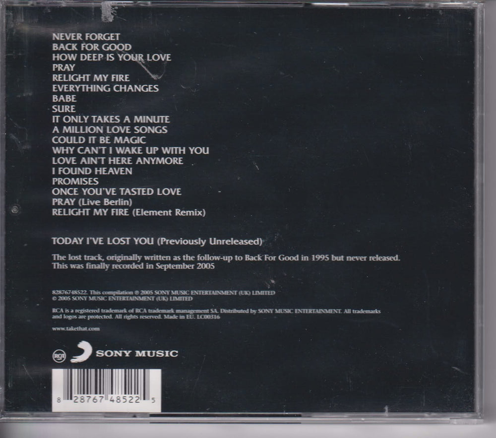 Take That – Never Forget: The Ultimate Collection. 2005. CD.