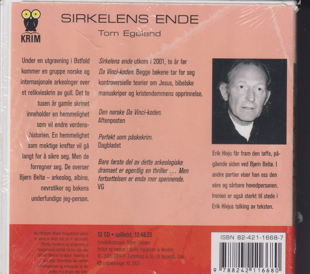 Tom Egeland. Sirkelens ende. Lydbok på 10 CD. Ny i plast!
