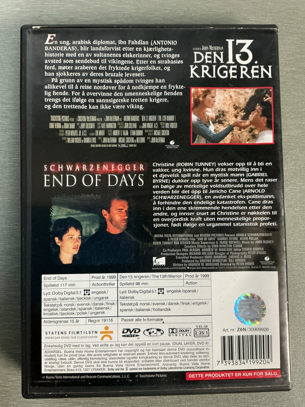 Den 13. krigeren / End of Days. 1999. DVD.