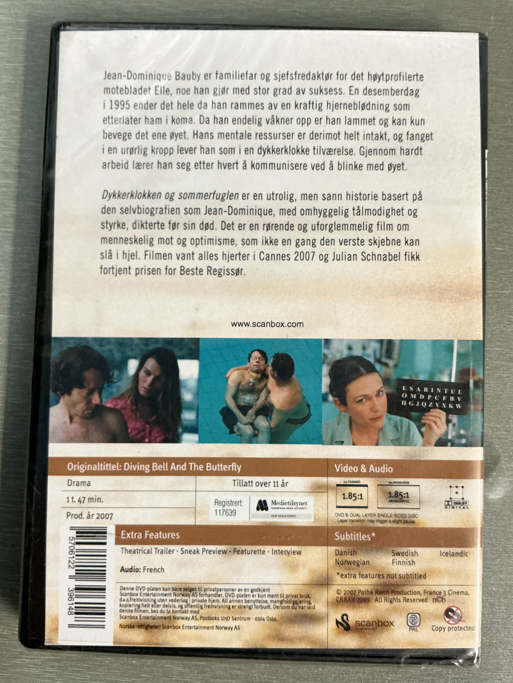 Dykkerklokken og sommerfuglen. 2007. DVD. Ny i plast!