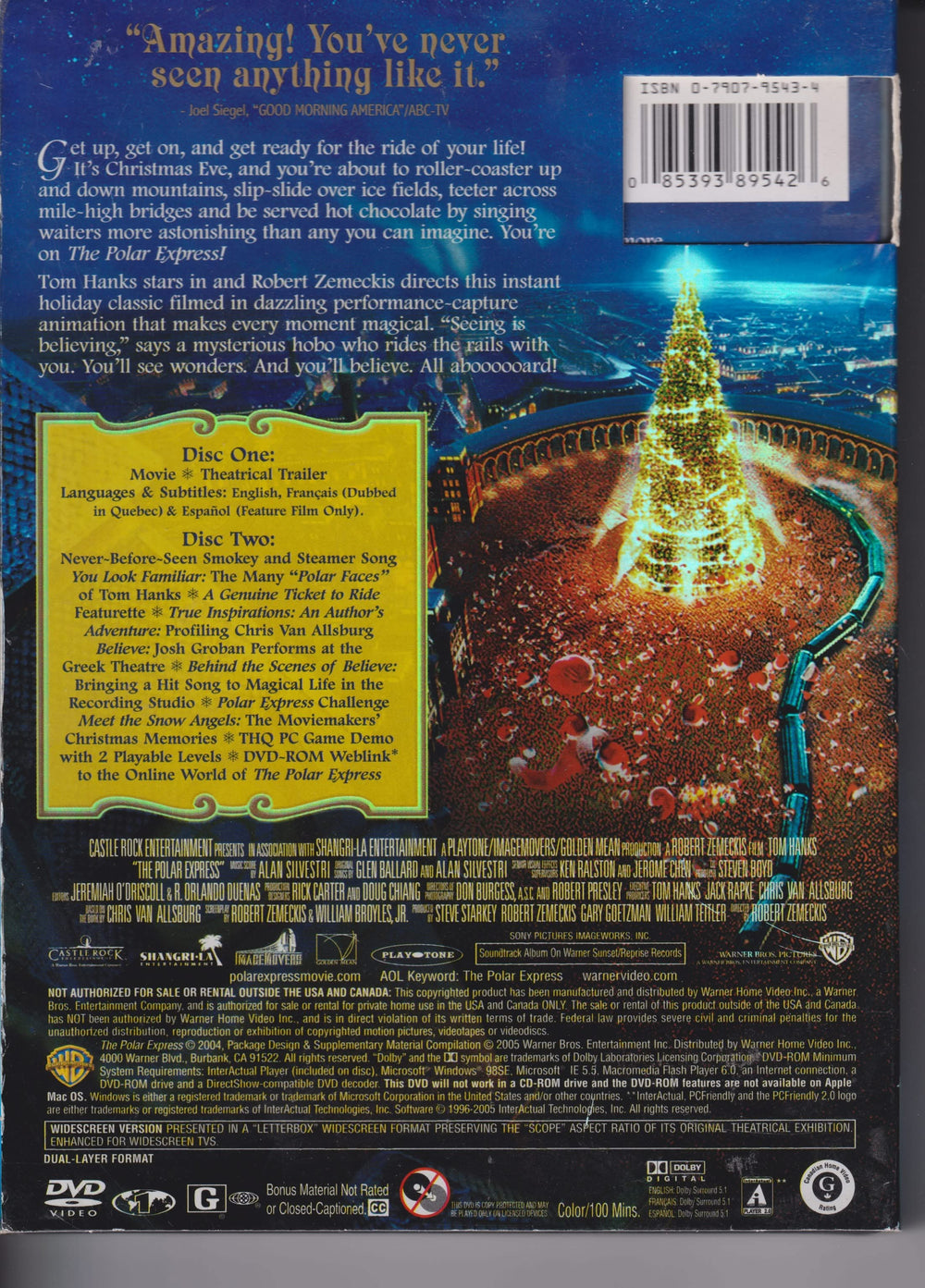 The Polar Express – Two-Disc Special Edition. 2004. DVD. Ny i plast!