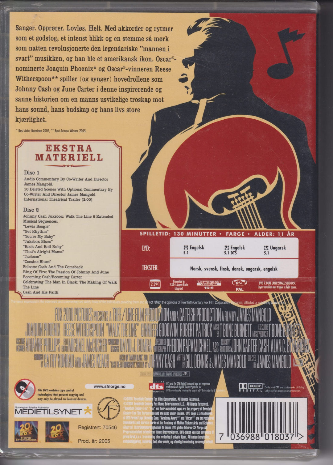 Walk the Line – 2-Disc Collector's Edition. 2005. DVD. Ny i plast!