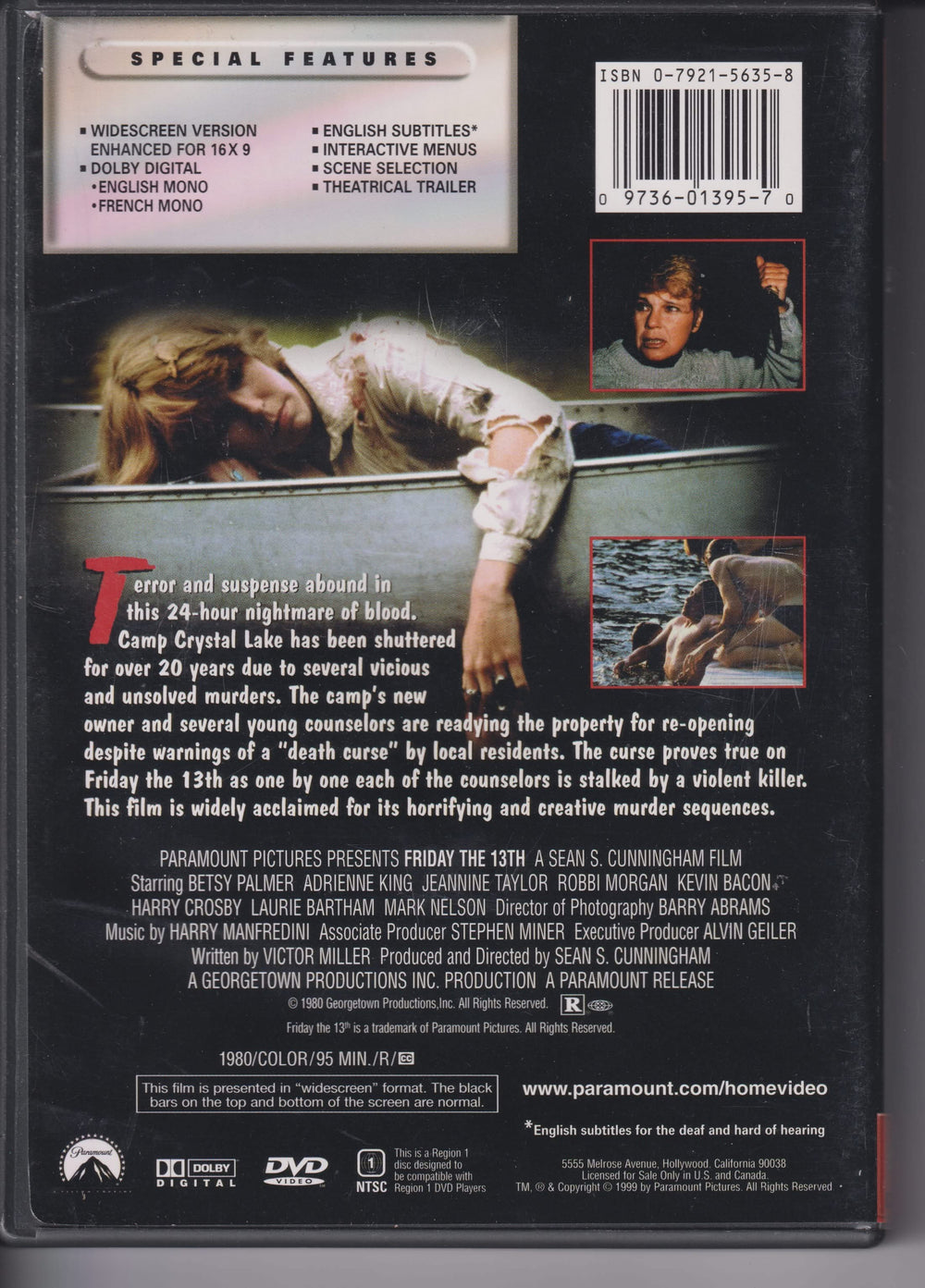 Friday the 13th. 1980. DVD.