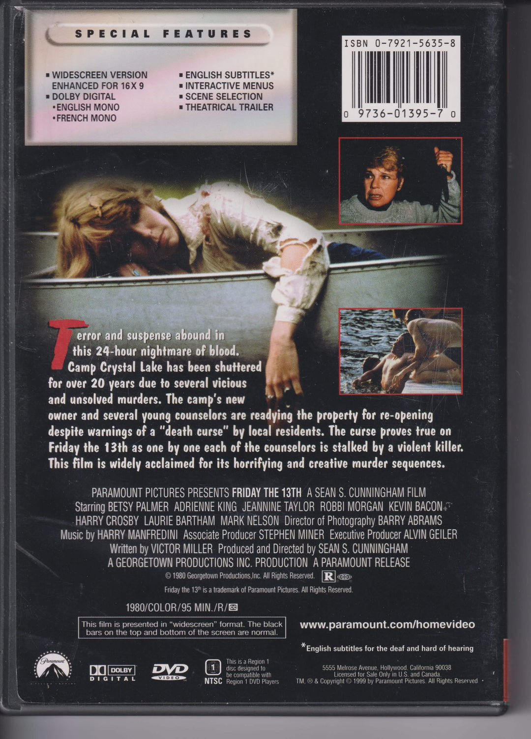 Friday the 13th. 1980. DVD.
