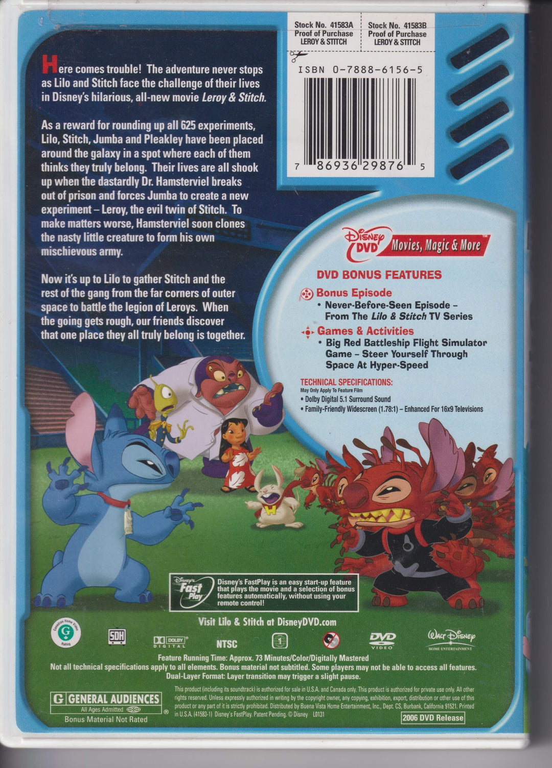 Leroy & Stitch. 2006. DVD.