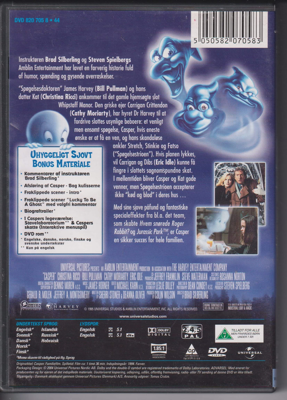 Casper – Widescreen Special Edition. 1995. DVD.