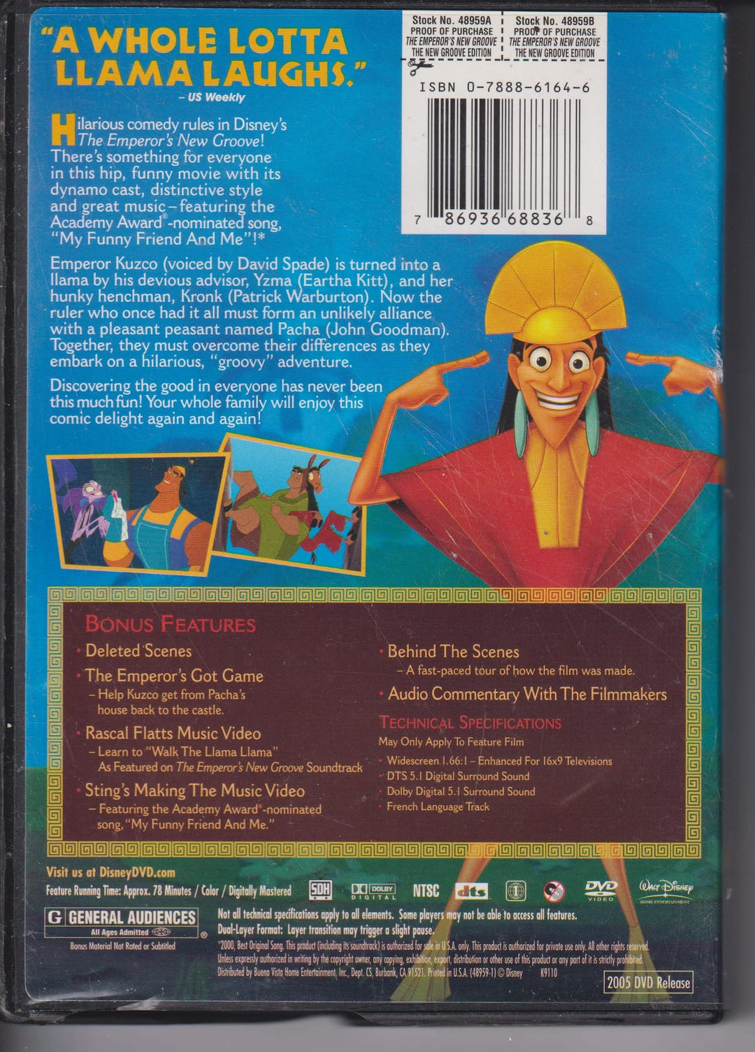 The Emperor's New Groove – The New Groove Edition. 2000. DVD.