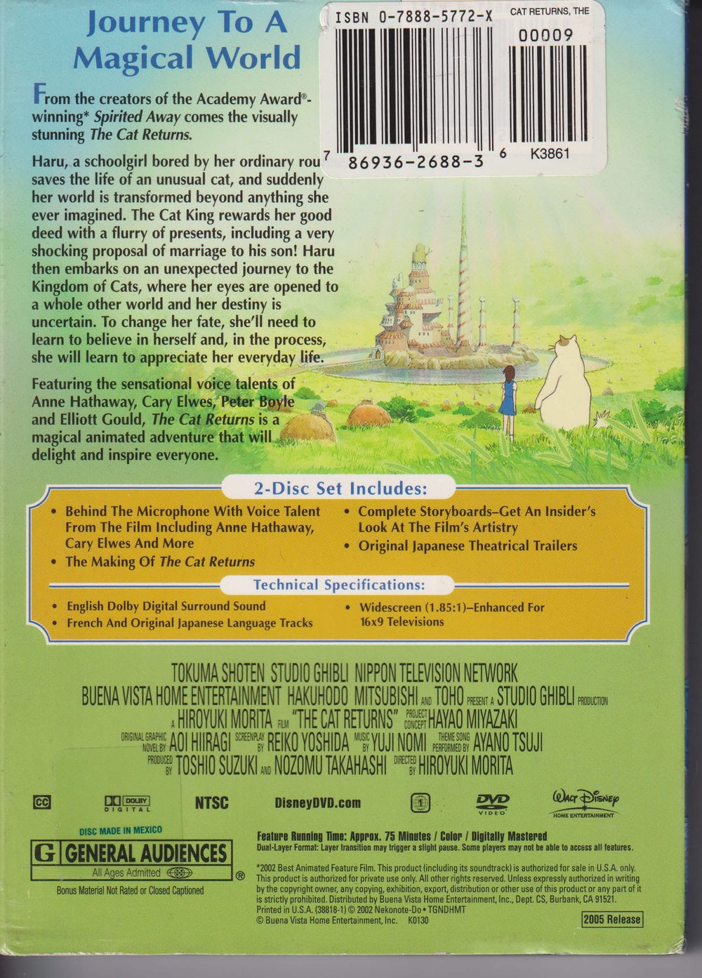 The Cat Returns – 2-Disc Set. 2002. DVD.