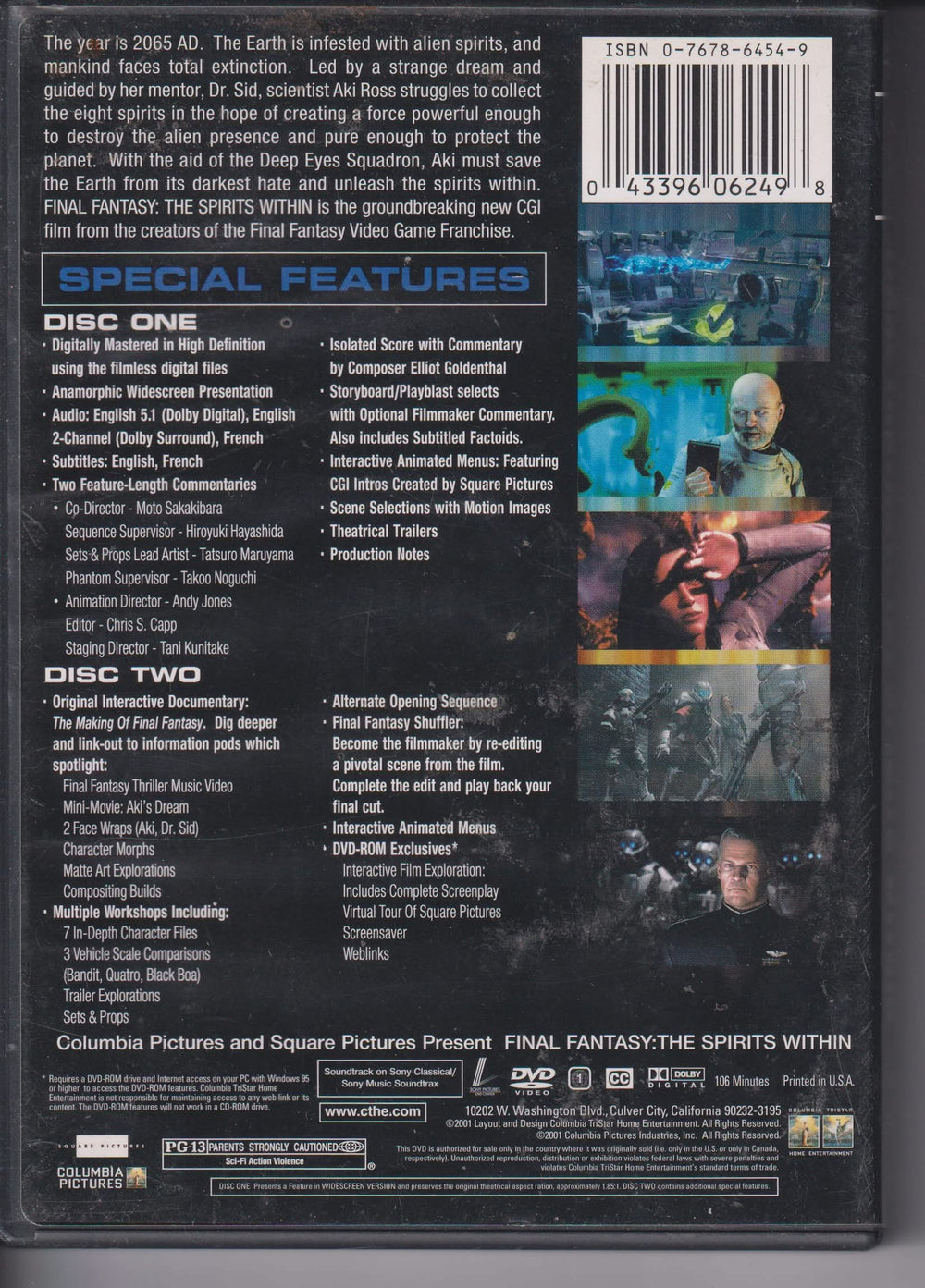 Final Fantasy: The Spirits Within – Special Edition. 2001. DVD.