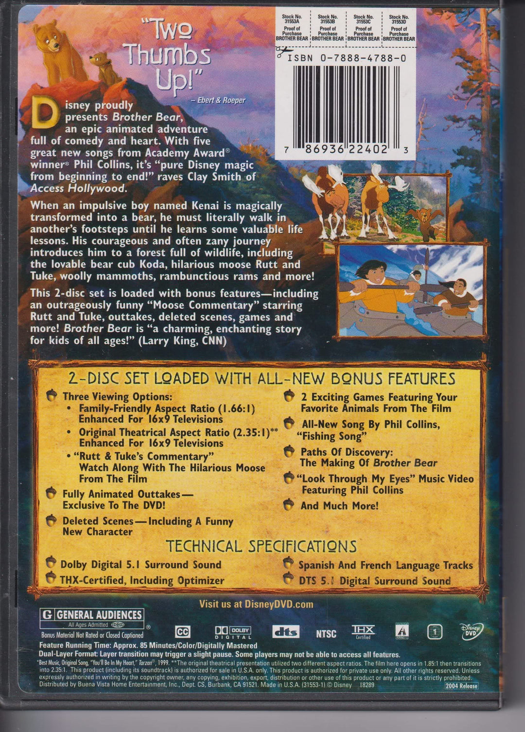 Brother Bear – 2-Disc Special Edition. 2003. DVD.