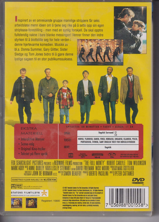 I blanke messingen (The Full Monty). 1997. DVD.