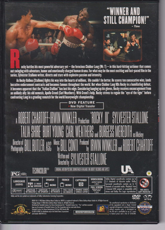 Rocky III. 1982. DVD.