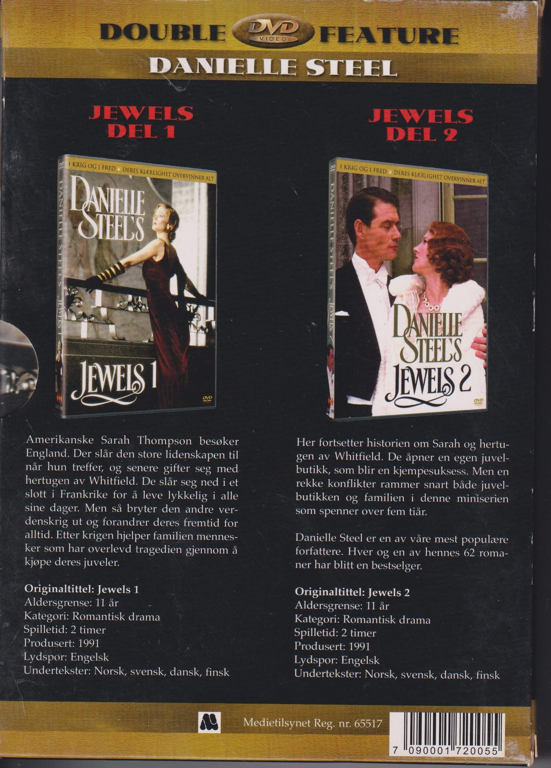 Danielle Steel's Jewels – Del 1 og 2. 1992. DVD samleboks.