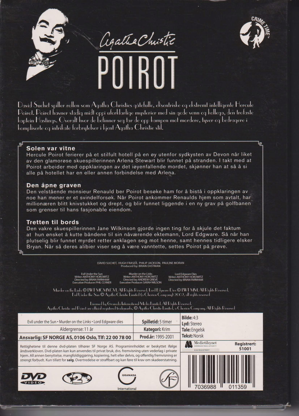 Agatha Christie's Poirot – Collection 1. DVD samleboks.