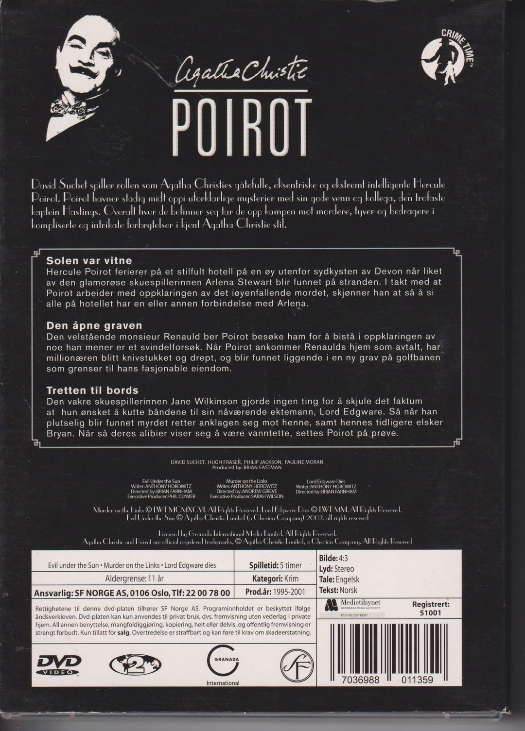 Agatha Christie's Poirot – Collection 1. DVD samleboks.
