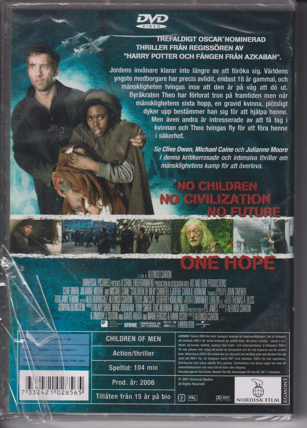 Children of Men. 2006. DVD. Ny i plast!