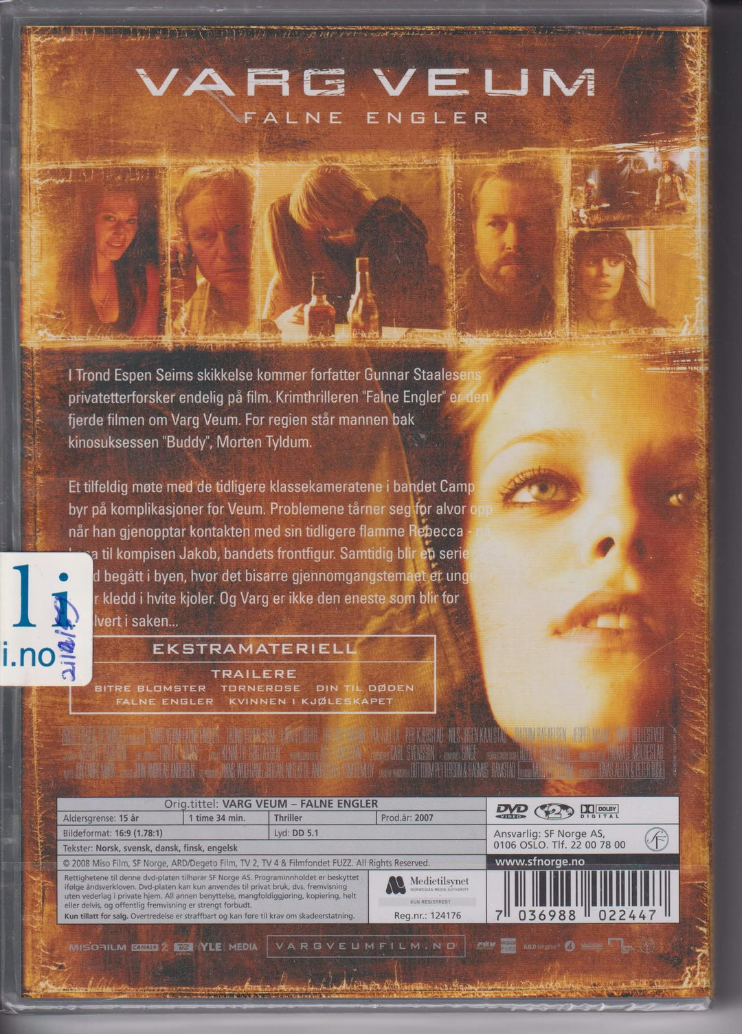Varg Veum – Falne engler. 2008. DVD. Ny i plast!