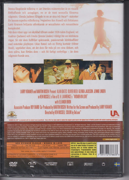 När kvinnor älskar (Women in Love). 1969. DVD. Ny i plast!