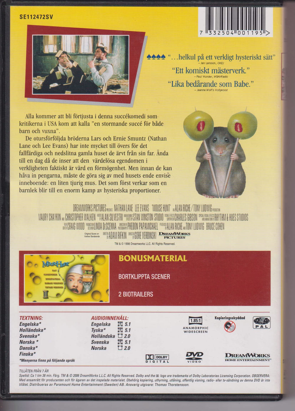 Mus i sitt eget hus (Mouse Hunt). 1997. DVD.