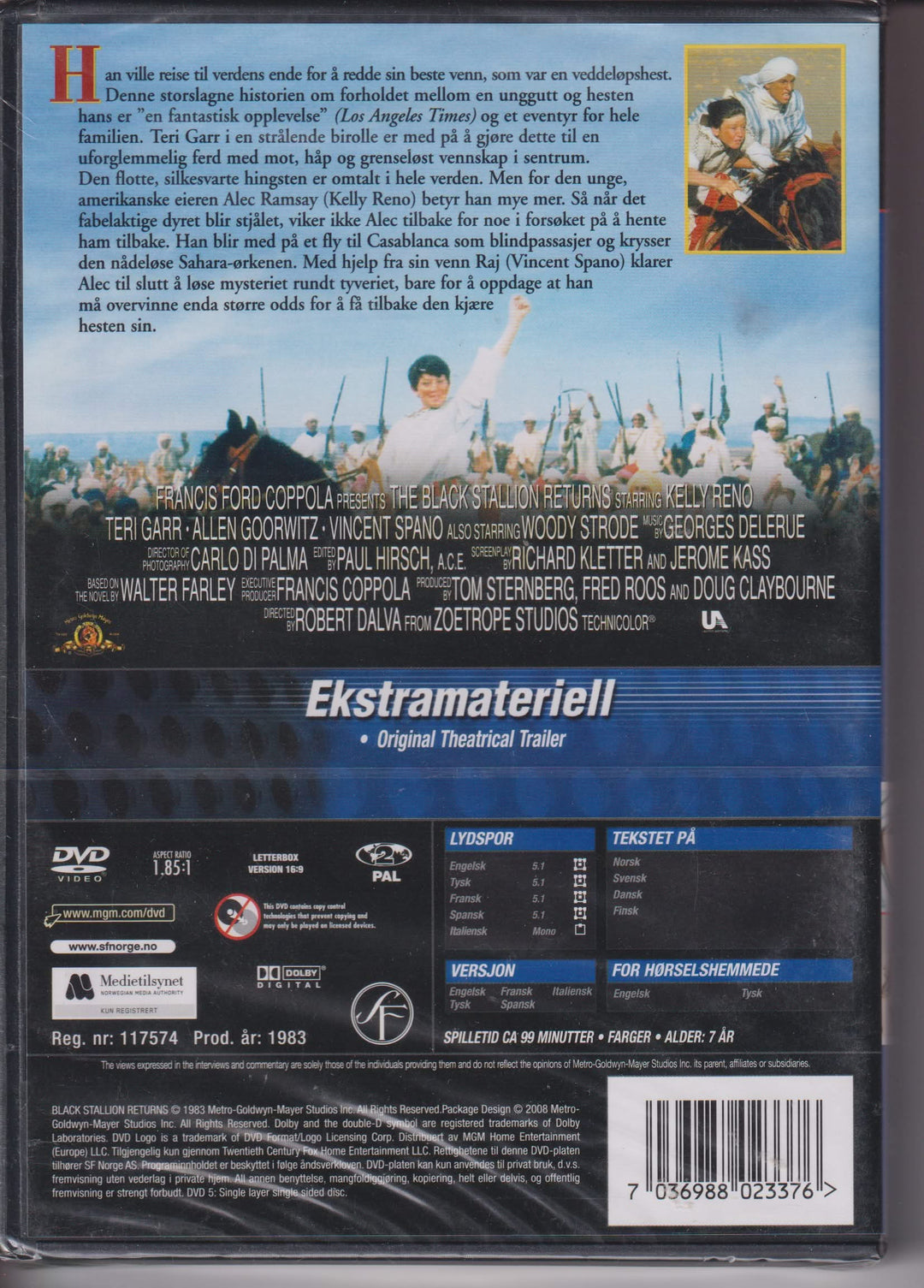 Den sorte hingsten vender tilbake. 1983. DVD. Ny i plast!