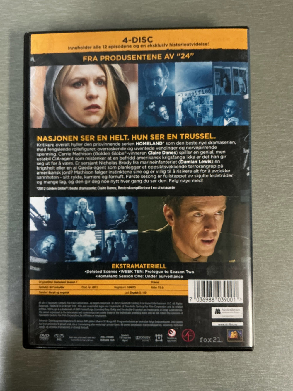 Homeland – Sesong 1. 2011. DVD samleboks.