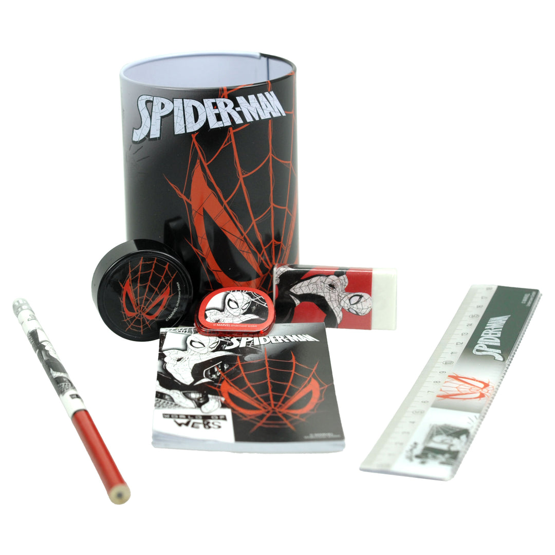 SPIDER-MAN - Stationery Set + Pencil Pot - 7pc.