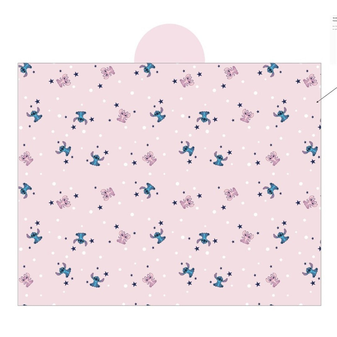 DISNEY - Stitch & Angel "Pink" - Hooded Blanket 120x150cm