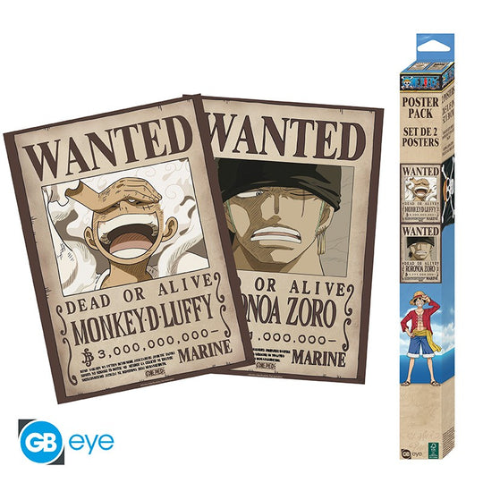 ONE PIECE - Wanted Luffy & Zoro - Set 2 posters '52x38'