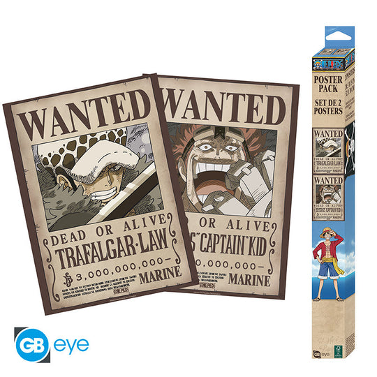ONE PIECE - Wanted Law & Kid - Set 2 posters '52x38'