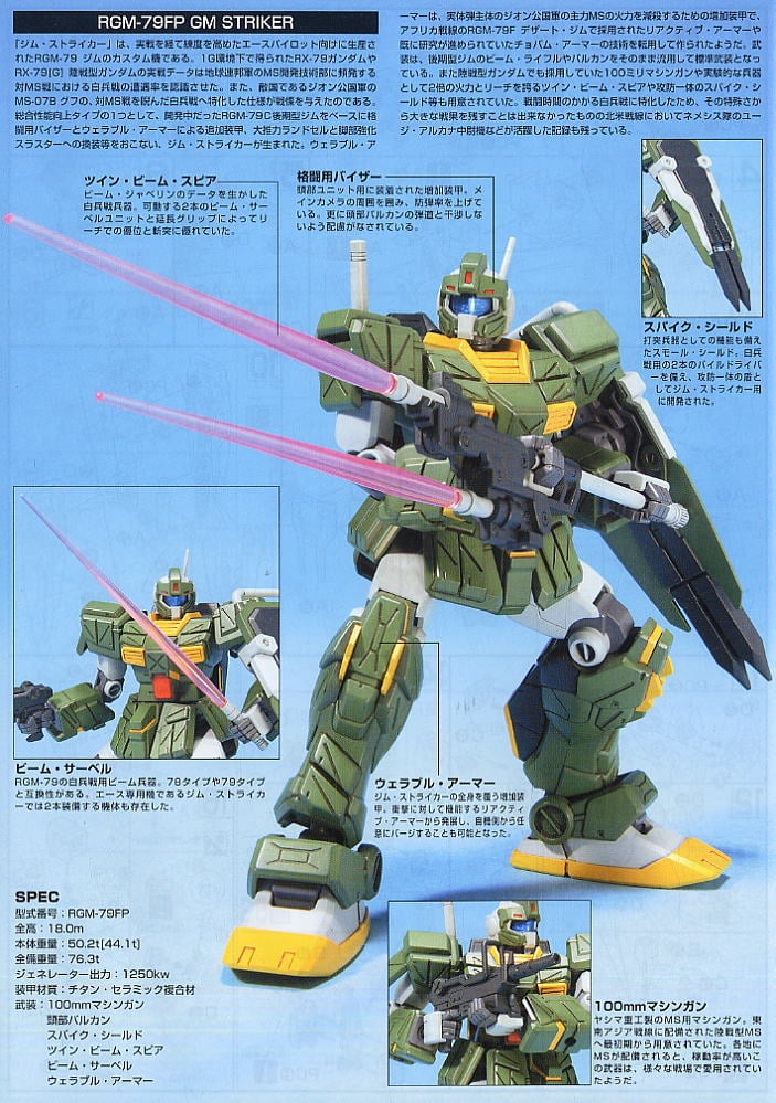 GUNDAM - HGUC RGM-79FP GM Striker 1/144 - Model Kit