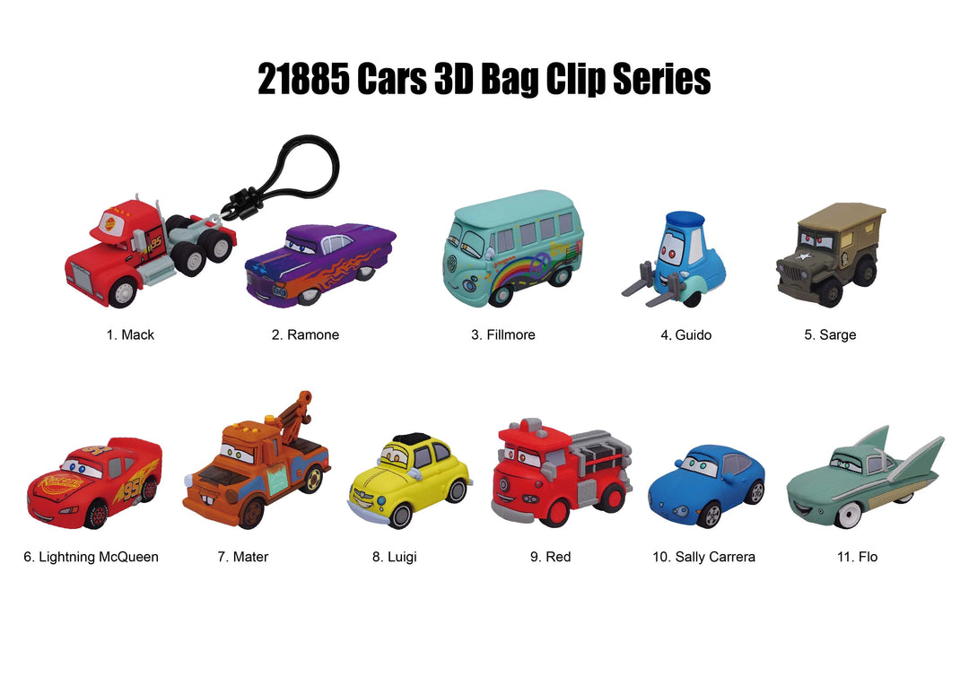 CARS - Series 1- 3D Foam Bag Clip (Display 24 Pcs)